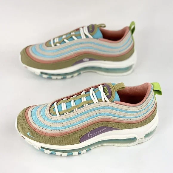 Nike Air Max 97 SE Sun Club Womens Sneakers Shoes Blue White Pink Tan DQ4126 400 - Picture 3 of 12